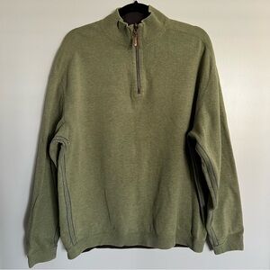 Tommy Bahama Flipshore Sweatshirt Men’s Size L Half Zip Reversible Green Brown